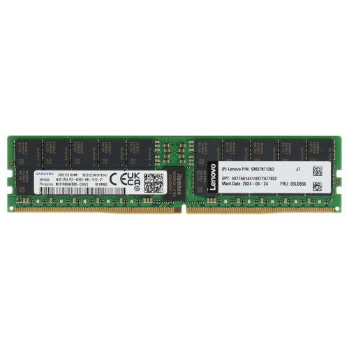Lenovo 4X77A81441 – Memorie ThinkSystem 64GB TruDDR5 4800MHz RDIMM, 2Rx4, 10x4