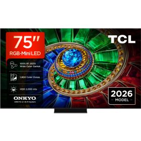   Televizor TCL RGB-MiniLed 75RM7L, 189 cm, Smart Google TV, 4K Ultra HD, 144Hz, Clasa E (Model 2026)
