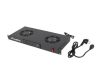Unitate ventilare / panou ventilație cu LCD, 2 ventilatoare + termostat, 230V, negru