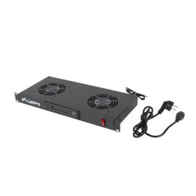   Unitate ventilare / panou ventilație cu LCD, 2 ventilatoare + termostat, 230V, negru