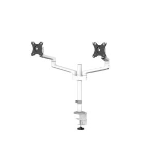 Suport dublu mon. birou NM 17"-27" alb