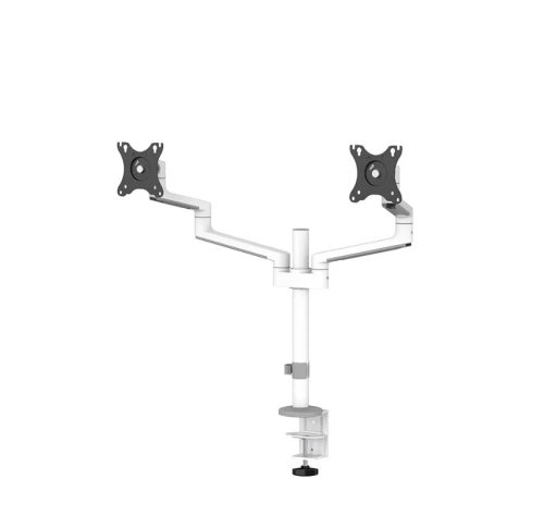 Suport dublu mon. birou NM 17"-27" alb