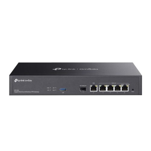 "Omada Gigabit Rackmount/Desktop VPN Router PORT: 1× Gigabit SFP WAN/LAN Port, 1× Gigabit RJ45 WAN Port, 4× Gigabit WAN/LAN RJ45 Ports 