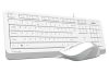 Kit A4Tech F1010 cu fir, alb