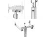 Stand podea mobil NM MUp 37-75" 70kg alb