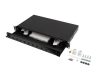 Patch panel fibră rack 19" 1U 12x SC simplex / 12x LC duplex, negru + accesorii