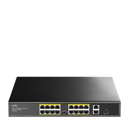 CUDY 16-Port 10/100M PoE+ Switch 2 Gigab
