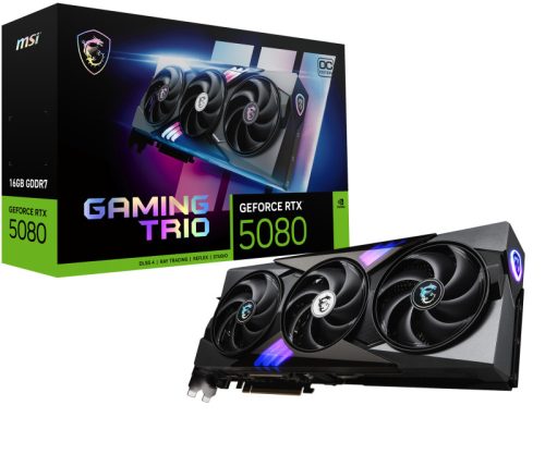 Placa video MSI GEFORCE RTX 5080 GAMING TRIO OC, 16GB GDDR7, PCI Express 5.0, 256bit