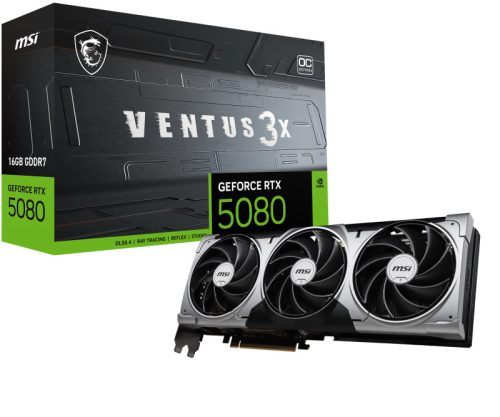 Placa video MSI GEFORCE RTX 5080 VENTUS 3X OC, 16GB GDDR7, PCI Express 5.0, 256-bit