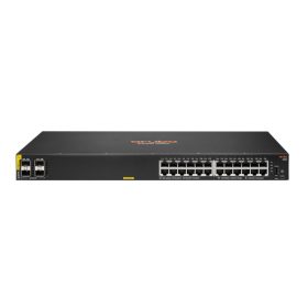   HPE Aruba JL677A – Switch CX 6100 cu 24 porturi PoE+ si 4 uplink-uri SFP+ 10G, 370W