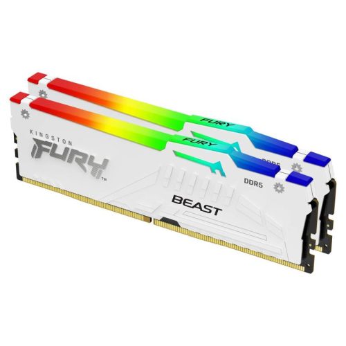 Memorie RAM Kingston FURY Beast RGB White, 32GB DDR5, 6000MHz, CL36