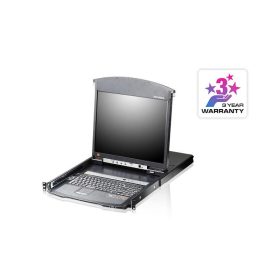 19" 8P C5 D.Rail LCD KVM IP SW. W/US KB