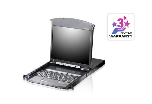 19" 8P C5 D.Rail LCD KVM IP SW. W/US KB