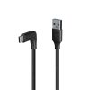 Cablu Lindy USB A la C, 90° 1m negru