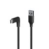Cablu Lindy USB A la C, 90° 1m negru