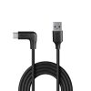 Cablu Lindy USB A la C, 90° 1m negru
