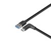 Cablu Lindy USB A la C, 90° 1m negru