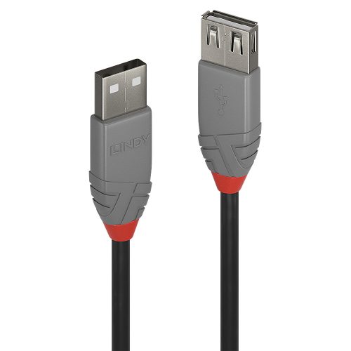 Lindy Cablu USB 2.0 Ext. USB 2m, Anthra