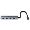 Hub Lindy USB-C 3.2 4 Port, gri