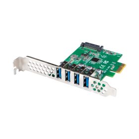 Placă PCI Express x1 4x USB-A 3.1 Gen1 low-profile