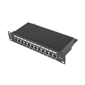 Patch panel 12 porturi 1U Cat.6 FTP negr