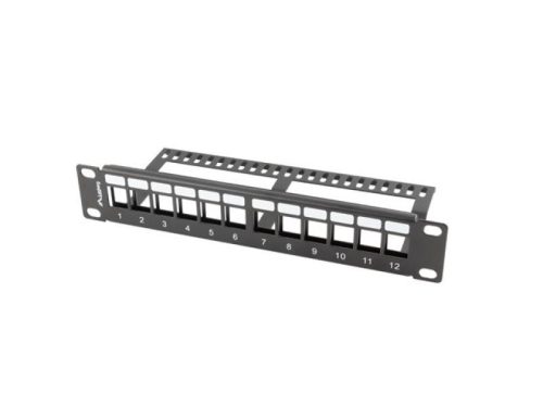 Patch panel gol 12 porturi 1U negru