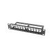 Patch panel gol 12 porturi 1U negru