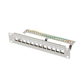 Patch panel gol 12 porturi 1U 10" gri V2