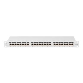 Patch panel 24 porturi 1U Cat.6A FTP gri
