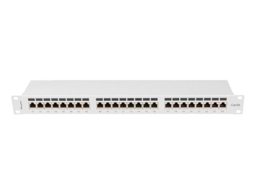 Patch panel 24 porturi 1U Cat.6A FTP gri