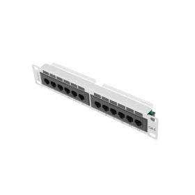 Patch panel 12 porturi 1U Cat.6 UTP gri