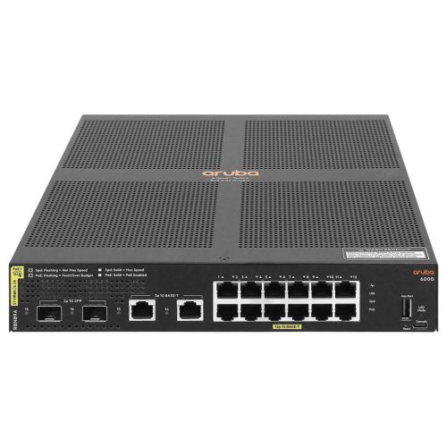 HPE Aruba 6000 Managed 12G 2SFP PoE+ 139W Switch