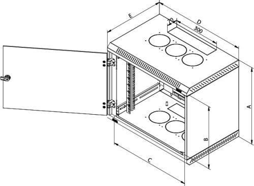 TRITON RACK PERETE 1-SECTION 18U/600 GRI