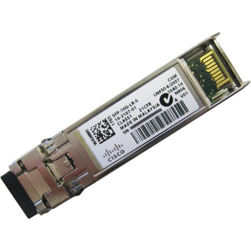 Cisco 10GBASE-LR SFP+ transceiver module for SMF, 1310-nm wavelength, LC duplex connector