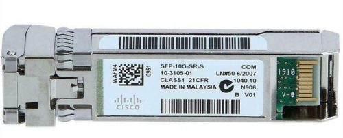 Cisco 10GBASE-SR SFP+ transceiver module for MMF, 850-nm wavelength, LC duplex connector