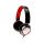 Casti cu micr. Spacer cu fir, negru/rosu