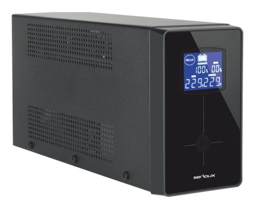 UPS Serioux Line Interactive 1500LI, ecran LCD, capacitate 1500VA/900W, 4 prize Schuko , baterie 12 V / 8.0 Ah × 2, timp mediu de funct