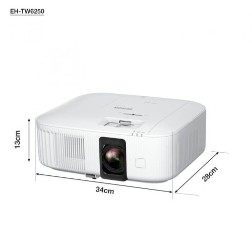 Proiector Epson EH-TW6250, 3LCD, 2.800 lumeni, 4k PRO UHD, 16:9, 35.000:1, lampa 4.500 ore/ 7.500 ore ecomode, corectie ± 30, zoom 1.62