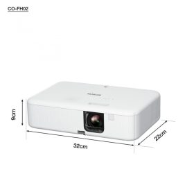   Proiector Epson CO-FH02, 3LCD, 3.000 lumeni/ 2.000 lumeni Ecomode, FHD, 16:9, lampa 6.000 ore/ 12.000 ore Ecomode, corectie ± 30, dimen