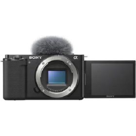  Body Aparat foto SONY Alpha ZV-E10 Mirrorless dedicat pentru Vlogging, 24 MP, ISO 100-32.000 (Extins: 50-51.200), 1/4000s, 4K @30, S D/